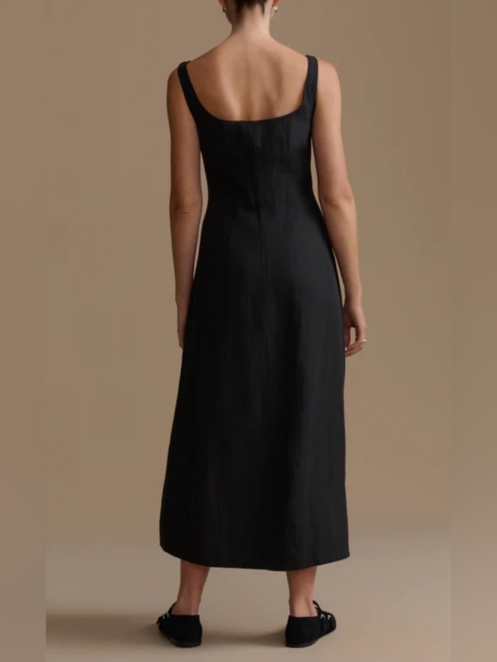 Jenni Kayne Kinney Linen Dress Black NWT Medium MSRP $445 - Picture 2 of 11